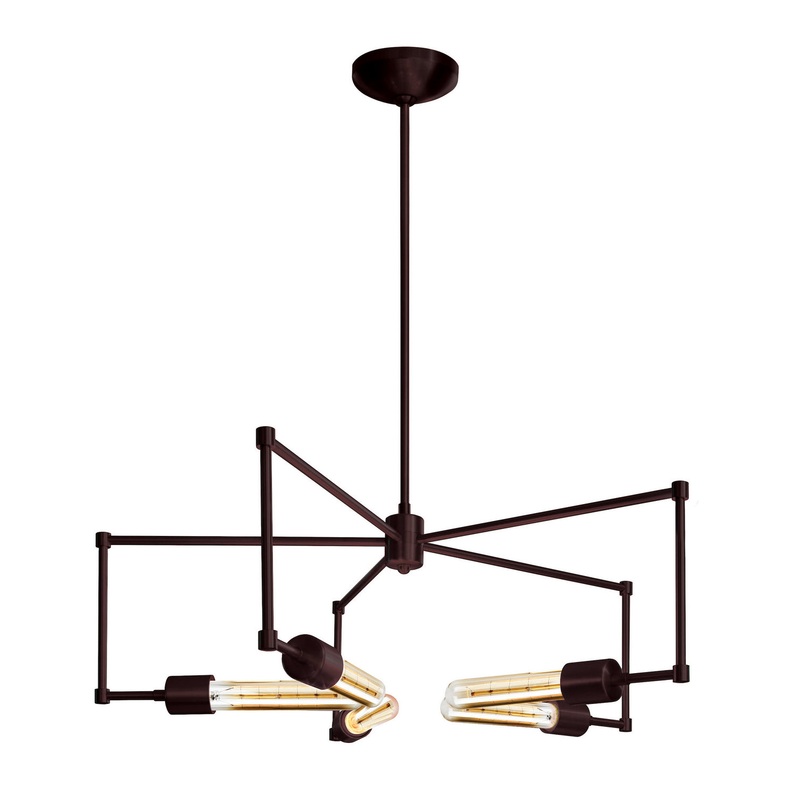 Chandelier from the Boomer Collection in Bronze Finish by Stone Lighting