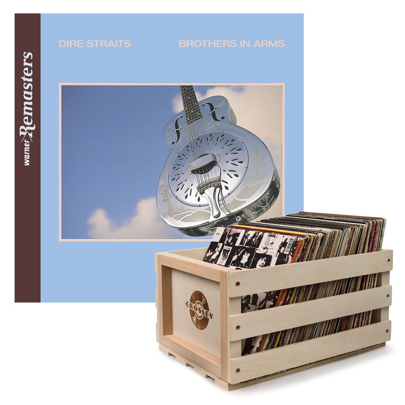 Crosley Record Storage Crate & Dire Straits Brothers In Arms – Double Vinyl Album Bundle