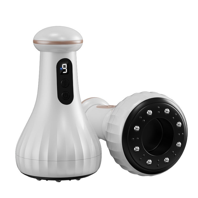 Electric Cupping & Gua Sha Massager – 9 Levels Heat & Suction, Red Light Therapy, USB-C Rechargeable(White)