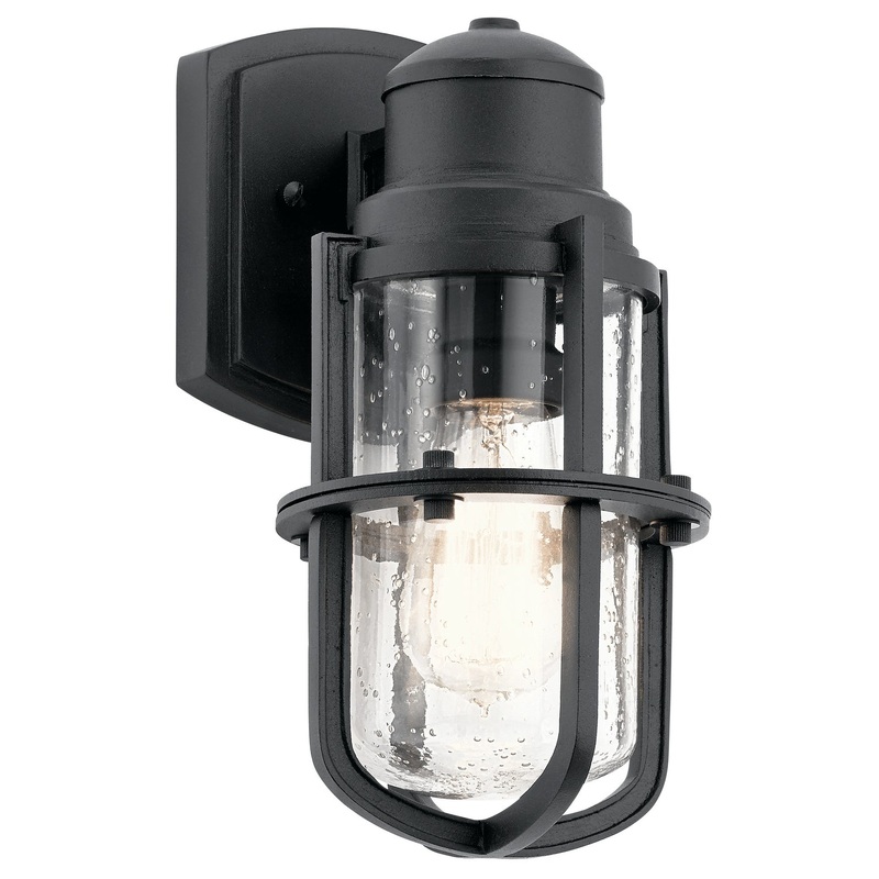 Kichler 49857BKT One Light Outdoor Wall Mount, Textured Black