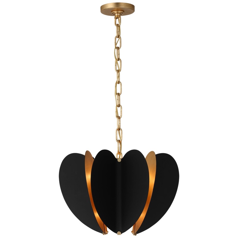 LED Chandelier from the Danes Collection in Matte Black And Gild Finish by Visual Comfort Signature