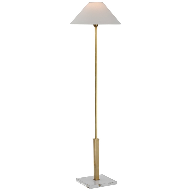 LED Floor Lamp from the Asher Collection in Hand-Rubbed Antique Brass And Crystal Finish by Visual Comfort Signature