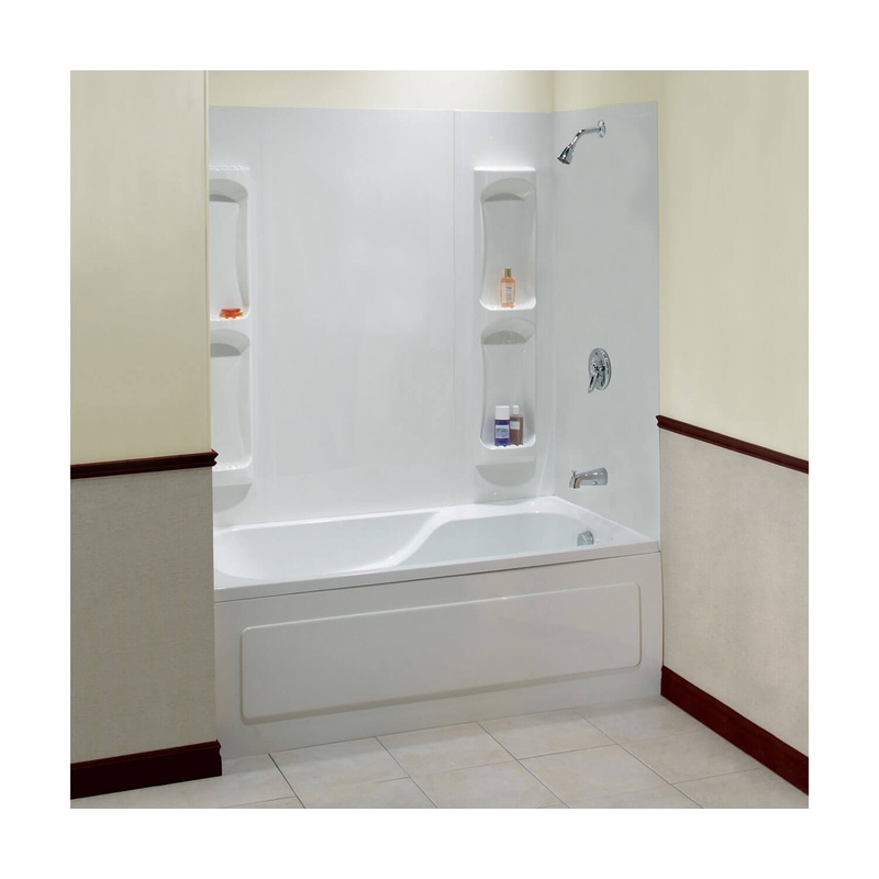 MAAX 102573-000-129-000 Utah 59 Polystyrene Glue up Five-Piece Tub Wall Surround in White