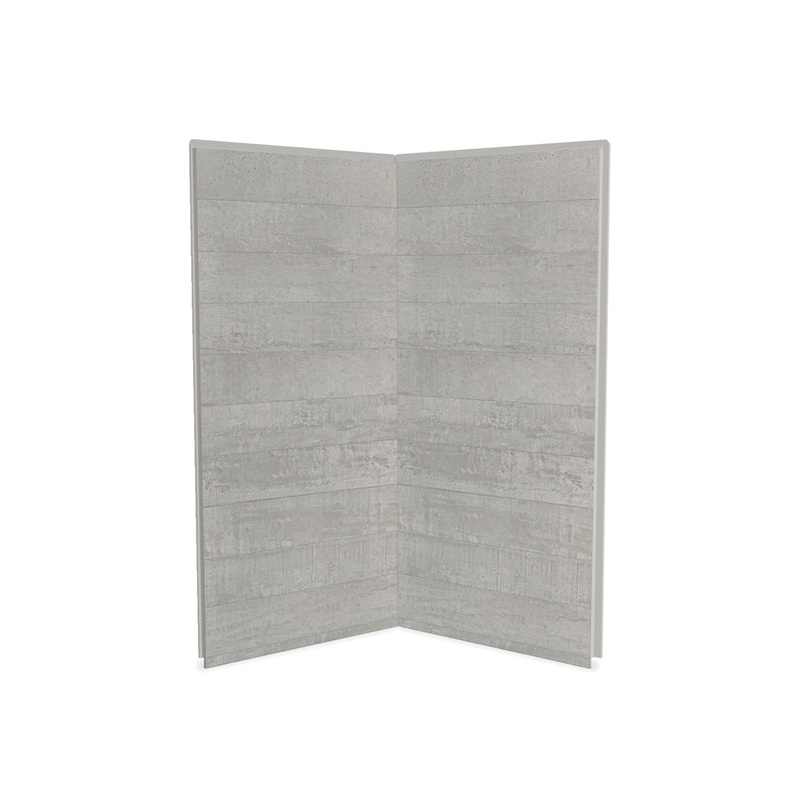 MAAX 103388-304-516 Utile 3636 Composite Direct-to-Stud Two-Piece Corner Shower Wall Kit in Factory Rough Vapor
