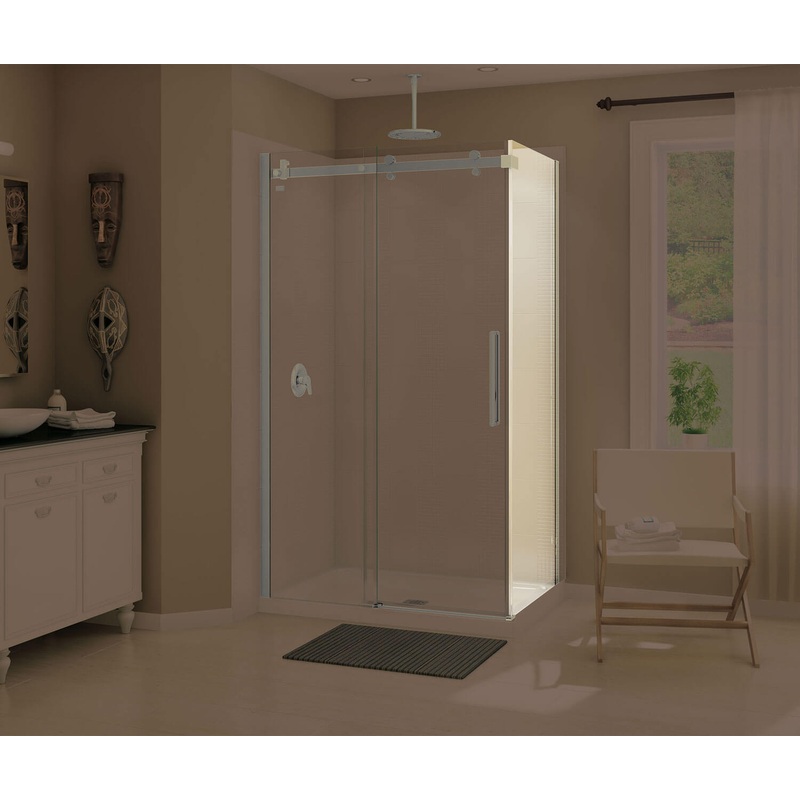 MAAX 139395-900-305-000 Halo Return Panel for 34 in. Base with Clear glass in Brushed Nickel