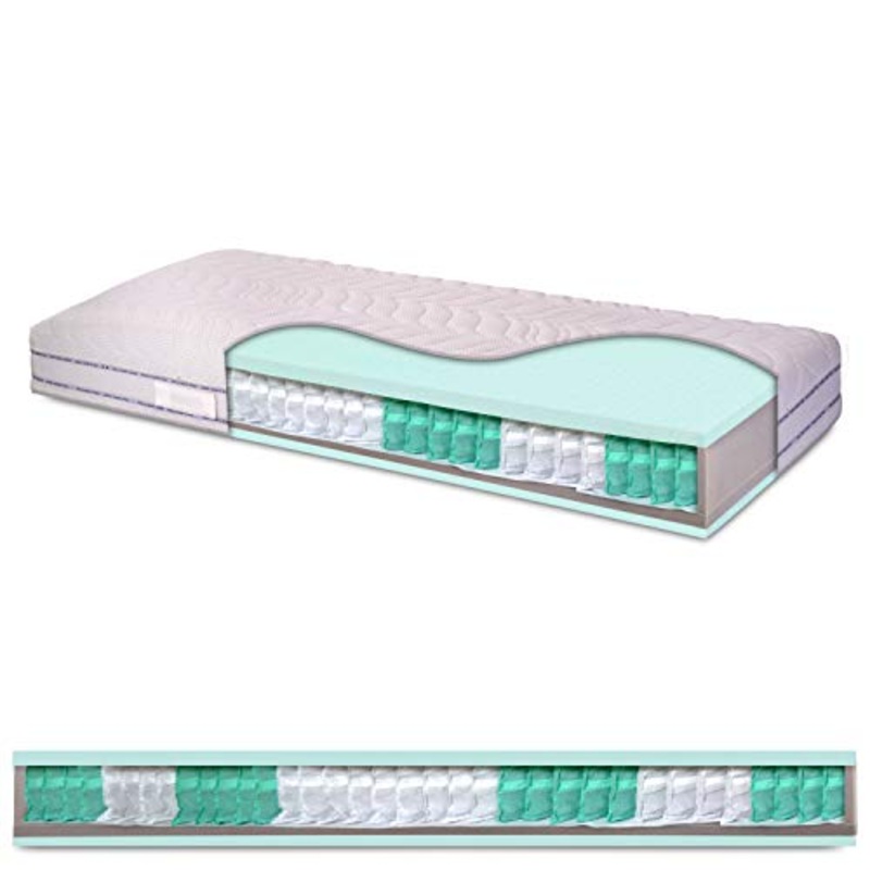 Materasso a molle insacchettate indipendenti, 7 zone differenziate, sfoderabile, con ioni d’argento – mod. Rita – 80 x 190 cm (singolo)