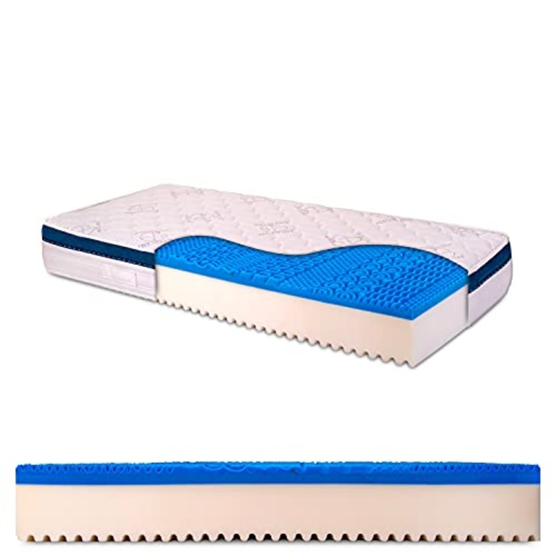 Materasso singolo memory gel 6 cm, alto 25 cm con bayscent neutralizer, Antimuffa, Ortopedico, 100% Made in Italy – Dolce Sonno 90 x 190 cm (singolo) – Presidio Medico Sanitario n.1392037/R