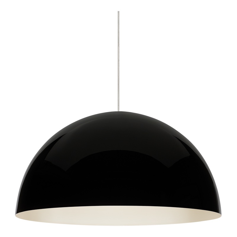 Mini Powell Street Pendant MonoRail Satin Nickel with Black/White