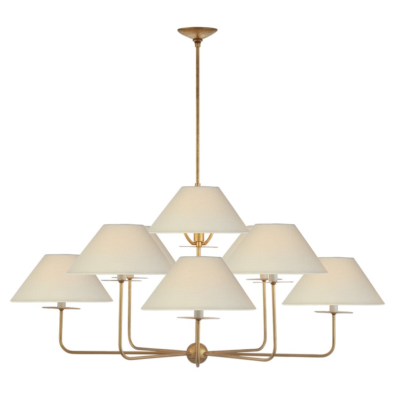 Nine Light Chandelier from the Kelley Collection in Gilded Iron Finish by Visual Comfort Signature