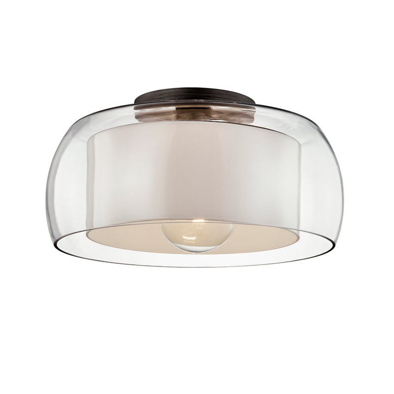 One Light Flush Mount from the Candace Collection in Graphite Finish by Troy Lighting