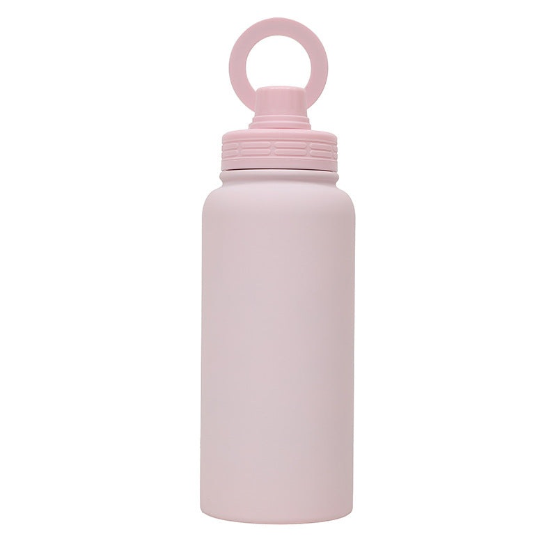 Pink Premium 35oz Stainless Steel Insulated Sports Bottle with Magnetic Phone Holder Lid