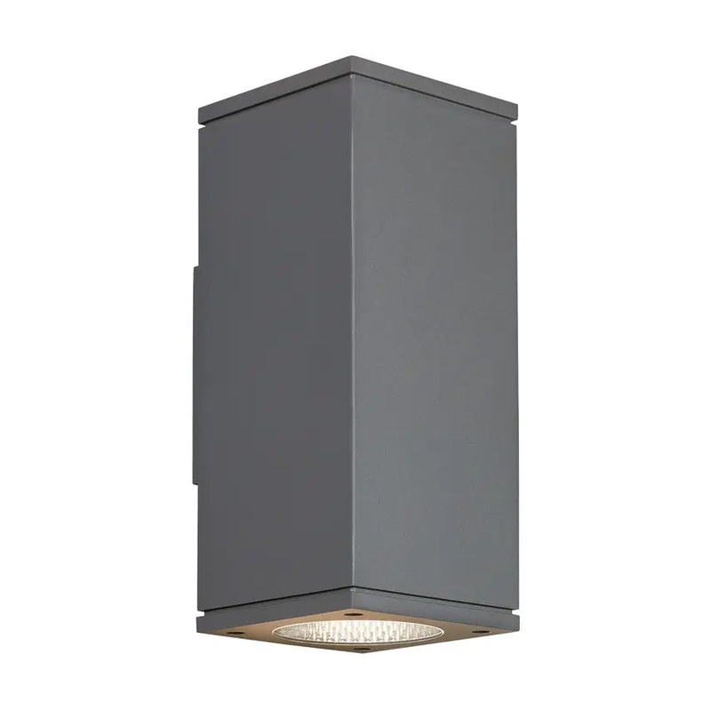 Tegel 12 Outdoor Wall Up & Downlight Charcoal 2700K / 36-Degree Beam (Up) / 36-Degree Beam (Down) Button Photocontrol + Surge Protection