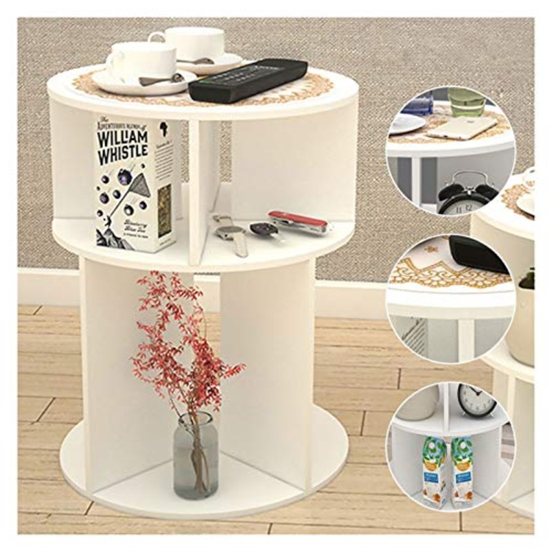 WSZMD Mini Legno di Plastica di Plastica caff Rotondo Tavola t Impermeabile Comodino Impermeabile Comodino Bianco per Il Salotto Balcone Camera Letto, Comodino