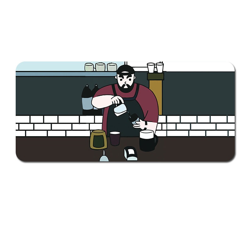 (80x30x0.4cm) Computer Desk Mat – Big Beard Uncle Series, Smooth Gaming Surface – Style 1