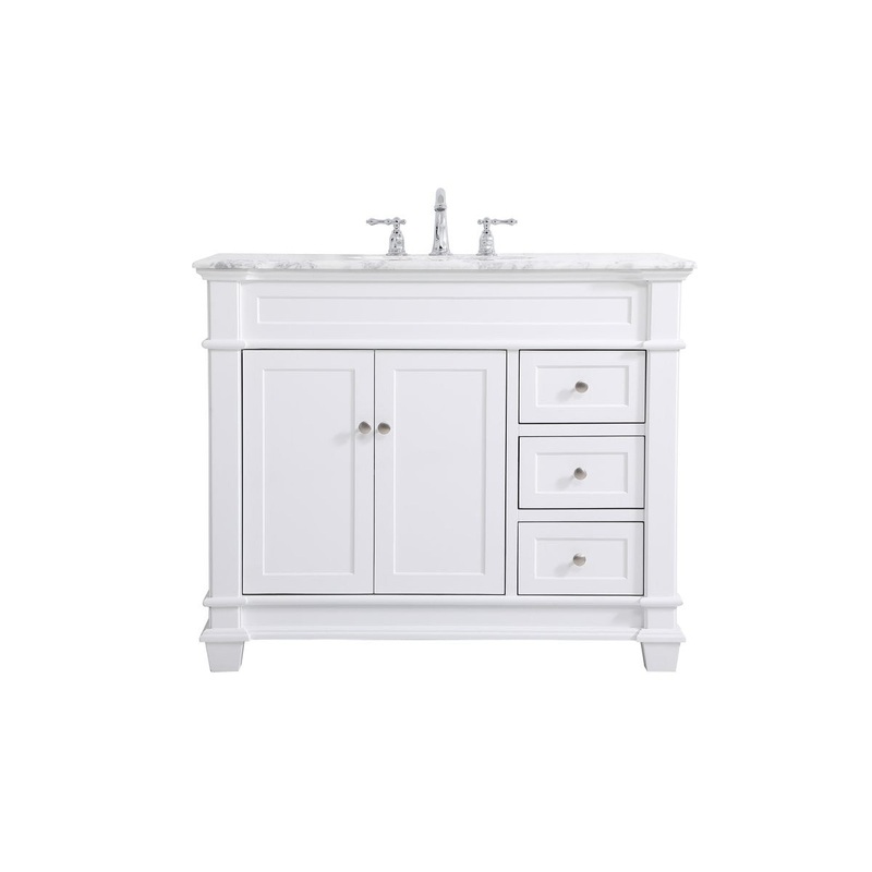 Bathroom Vanity Set from the Wesley Collection in White Finish by Elegant Lighting
