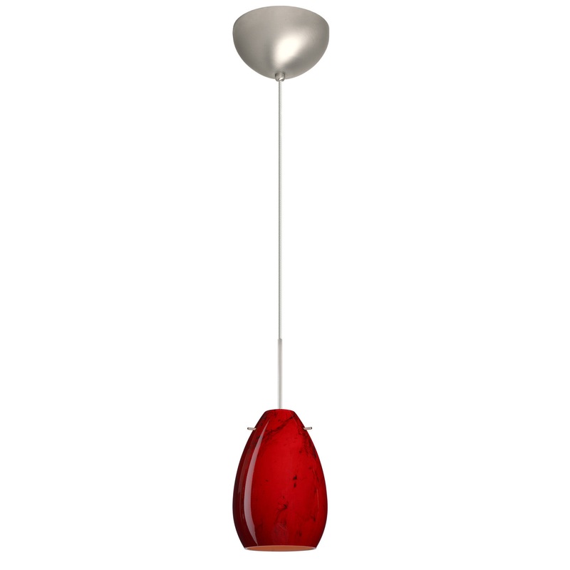 Besa 1XC-1713MA-LED-SN Pera One Light Pendant Satin Nickel