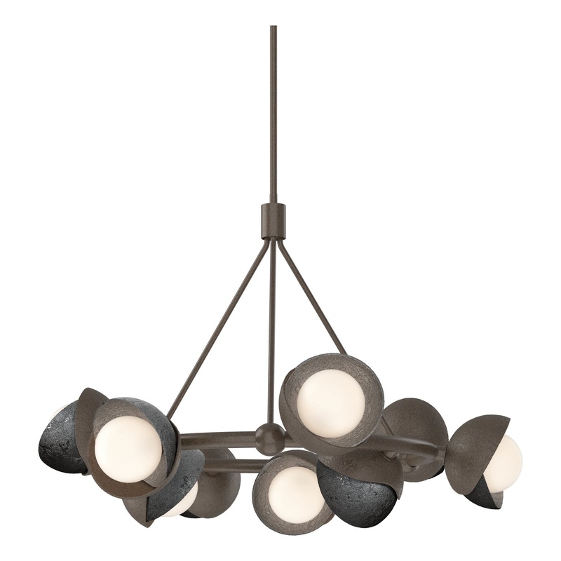 Brooklyn 9-Light Double Shade Ring Pendant Bronze Ink