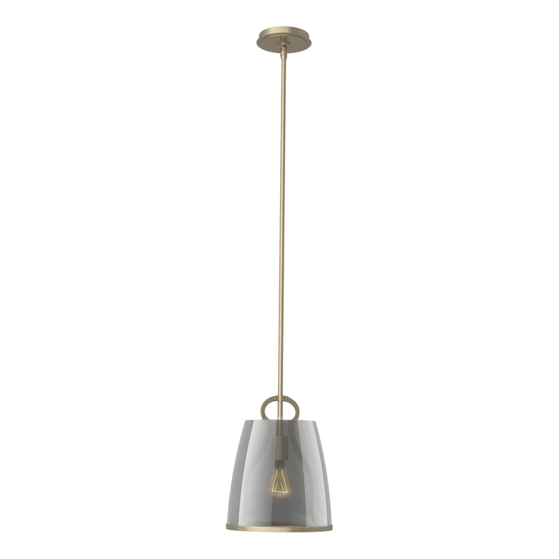 Caliper Pendant Soft Gold Plated Smoke Glass (PS)