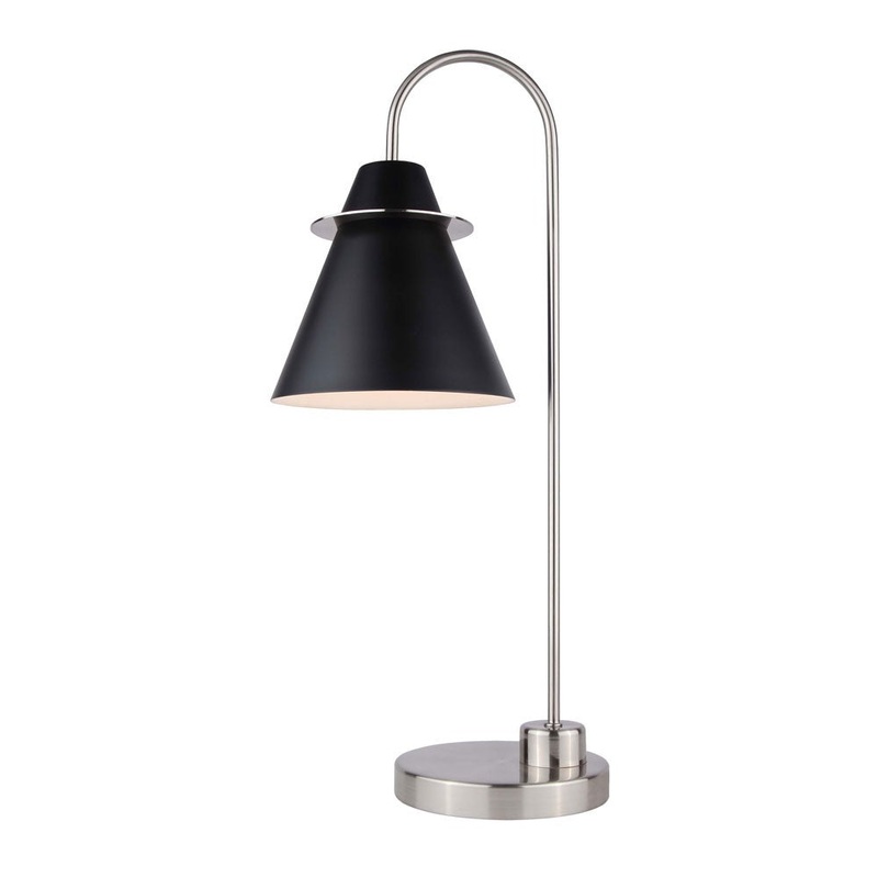 Canarm ITL1076A22BKN Talia One Light Table Lamp Brushed Nickel/Matte Black (Discontinued)
