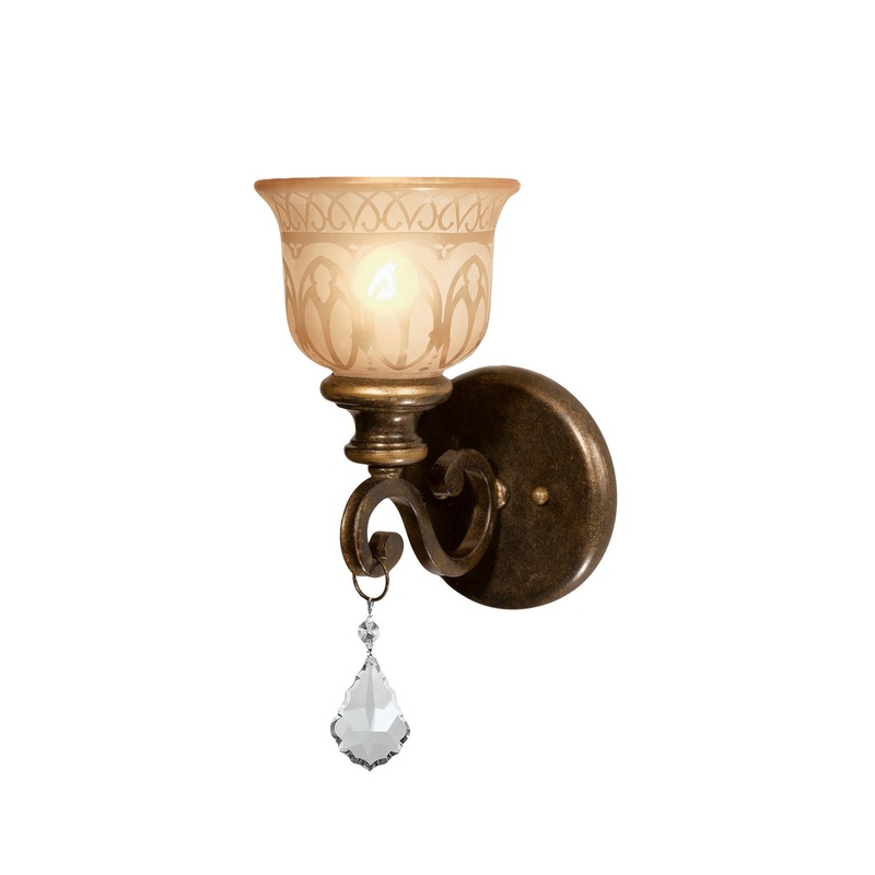 Crystorama 7501-BU-CL-S Norwalk One Light Wall Sconce Bronze Umber