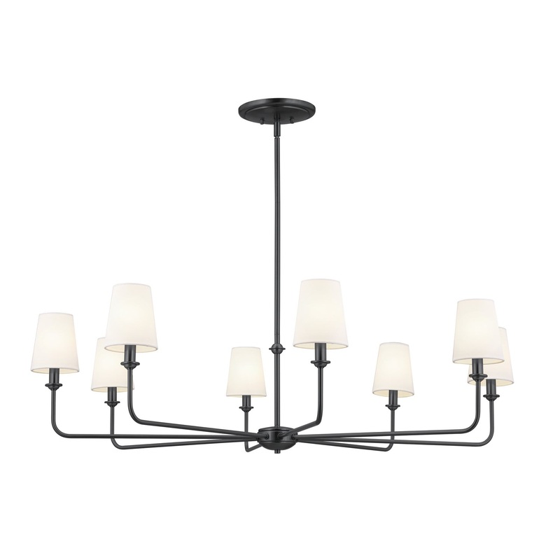 Kichler 52517BK Eight Light Chandelier, Black