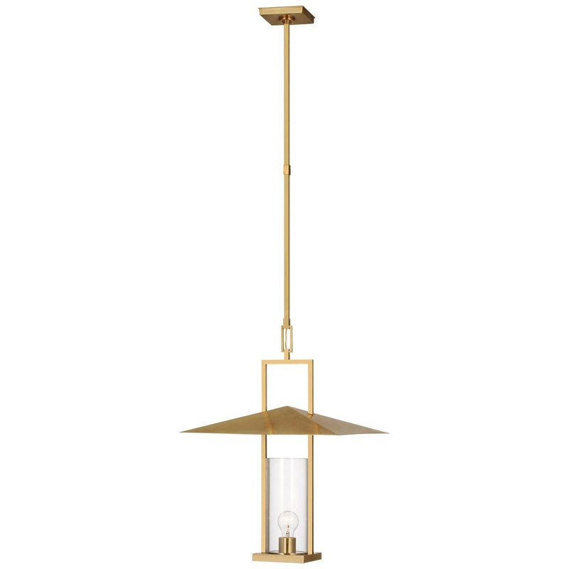 LED Lantern from the Amity Collection in Antique Brass Finish by Visual Comfort Signature