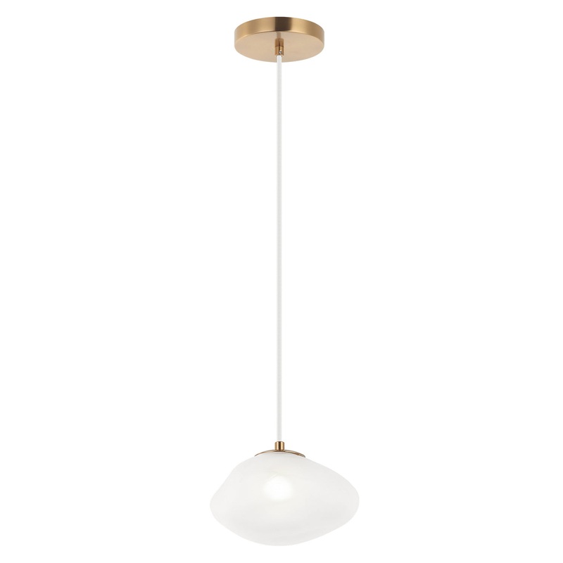 One Light Pendant from the Melo Collection in Aged Gold Brass Finish by Matteo Lighting