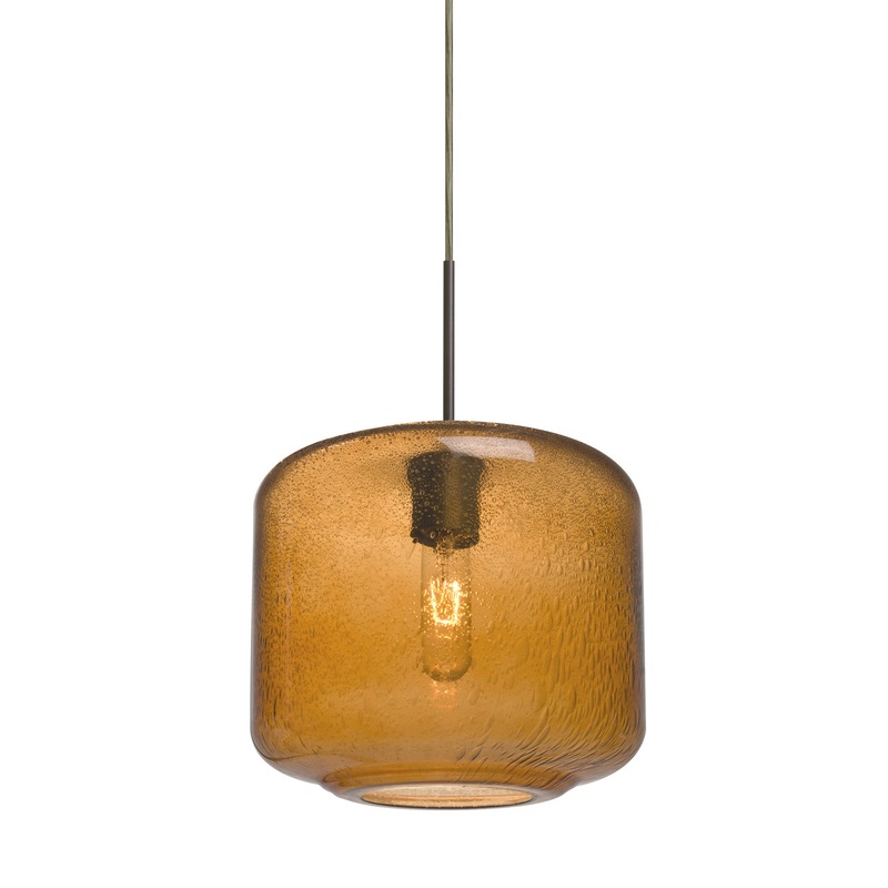 One Light Pendant from the Niles Collection in Bronze Finish by Besa