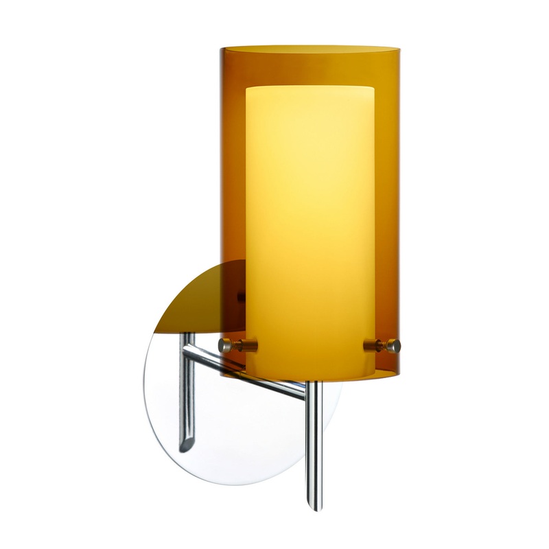 One Light Wall Sconce from the Pahu Collection in Chrome Finish by Besa