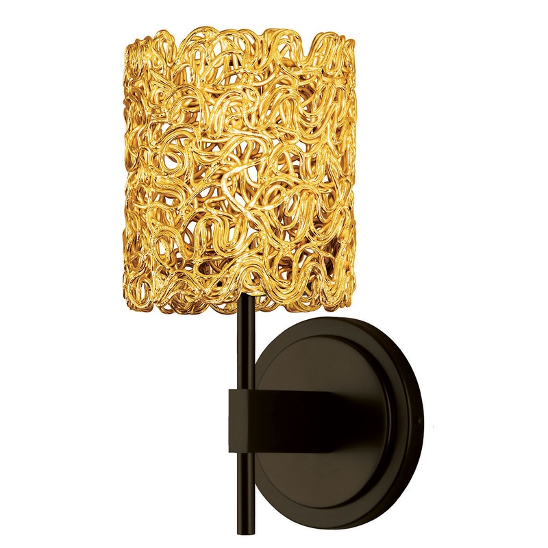 One Light Wall Sconce from the Spaga Collection in Bronze Finish by Stone Lighting