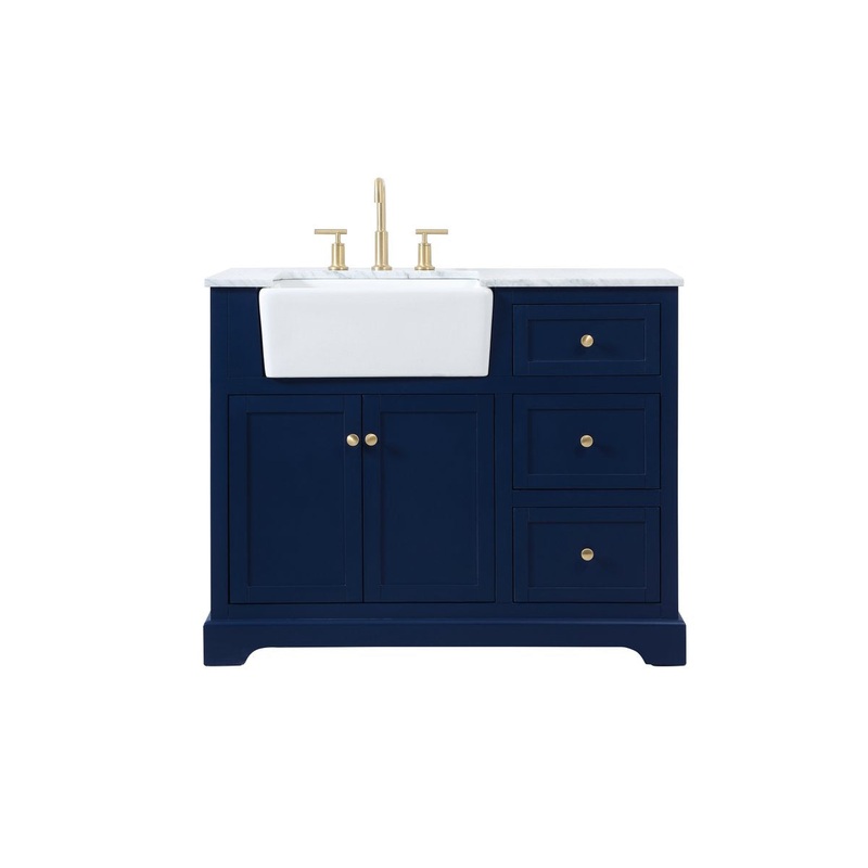 Single Bathroom Vanity from the Franklin Collection in Blue Finish by Elegant Lighting