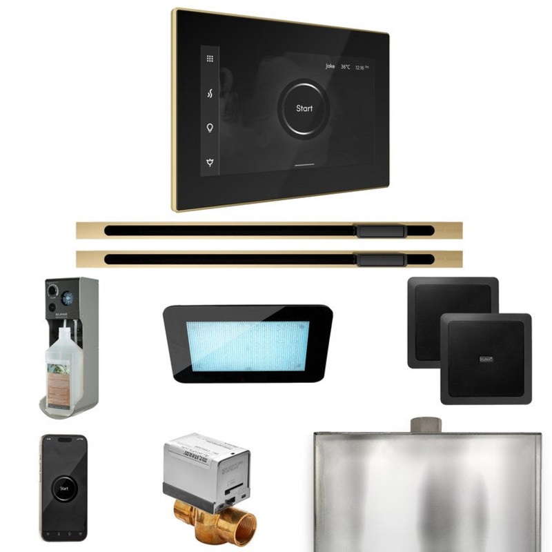 Steam Kit xDream Max Linear Black/Satin Brass Control Package for MX4/MX5/MX6