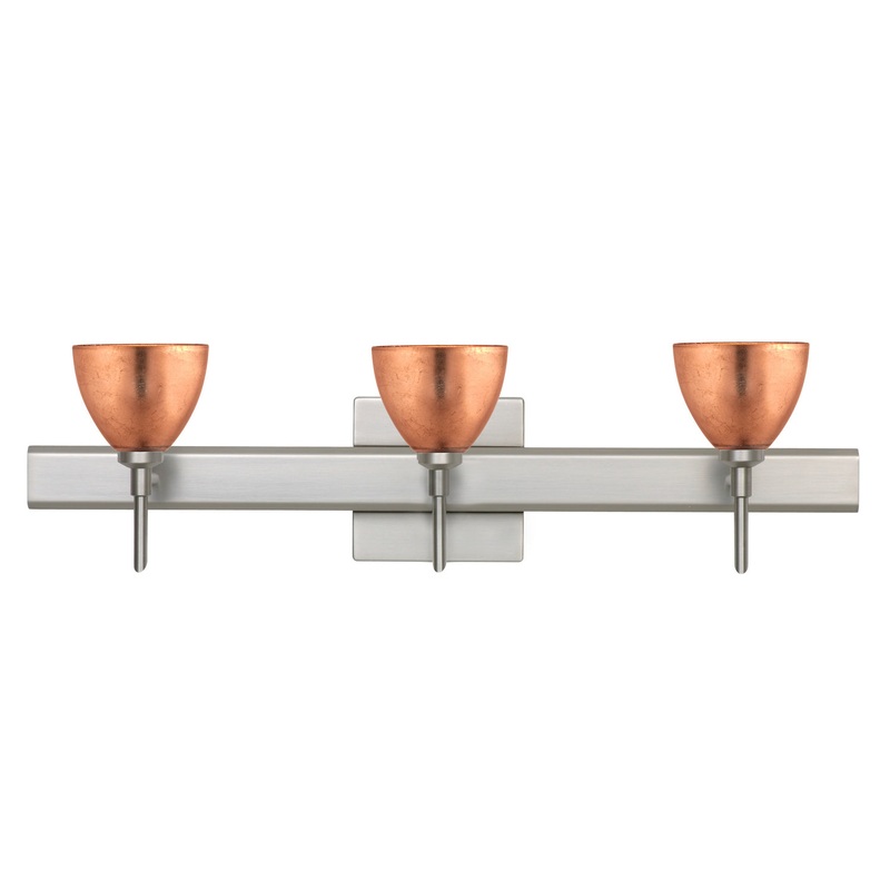 Three Light Wall Sconce from the Divi Collection in Satin Nickel Finish by Besa