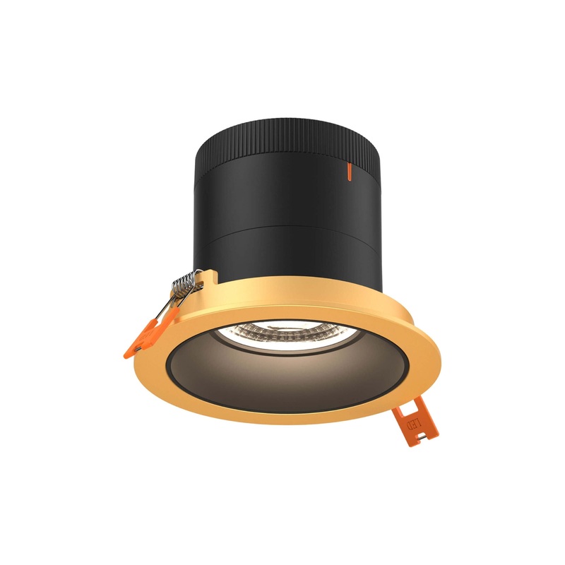 4″ Modular Downlight Black with Gold Trim 20 Degrees Regressed