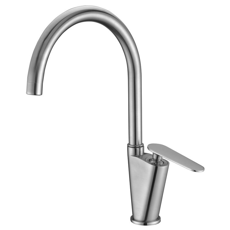 ALFI brand AB3600-BN Brushed Nickel Gooseneck Single Hole Bathroom Faucet