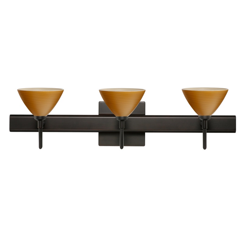 Besa 3SW-1743OK-BR-SQ Domi Three Light Wall Sconce Bronze