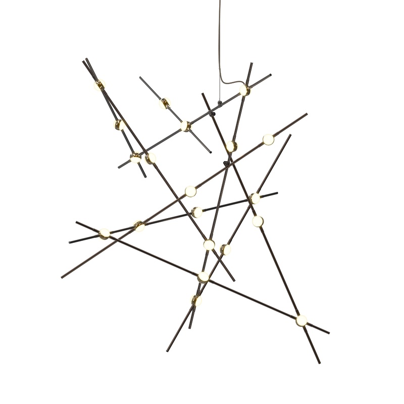 Constellation Aquila Major Espresso Black with White Optical Acrylic 2200K 10′ Adjustable Cord/Cable