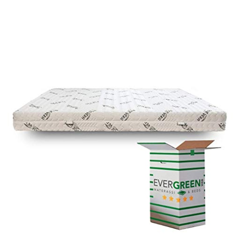 Evergreenweb – Materasso Singolo 80×190 Alto 18 cm in Lattice con Rivestimento Oli Aloe Vera Sfoderabile 7 Zone Differenziate rigidit Media Anallergico Antiacaro Antibatterico Traspirante Ergonomico