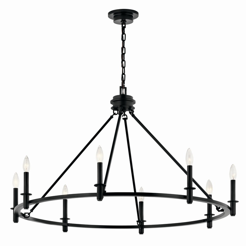 Kichler 52706BK Eight Light Chandelier, Black