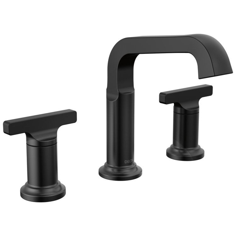 Lavatory Faucet Tetra Widespread 4-16 Inch Spread 2 Lever ADA WaterSense Matte Black 1.2 Gallons per Minute 5-5/16 Inch