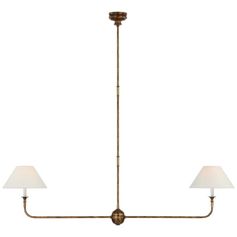 LED Linear Pendant from the Piaf Collection in Antique Gild Finish by Visual Comfort Signature