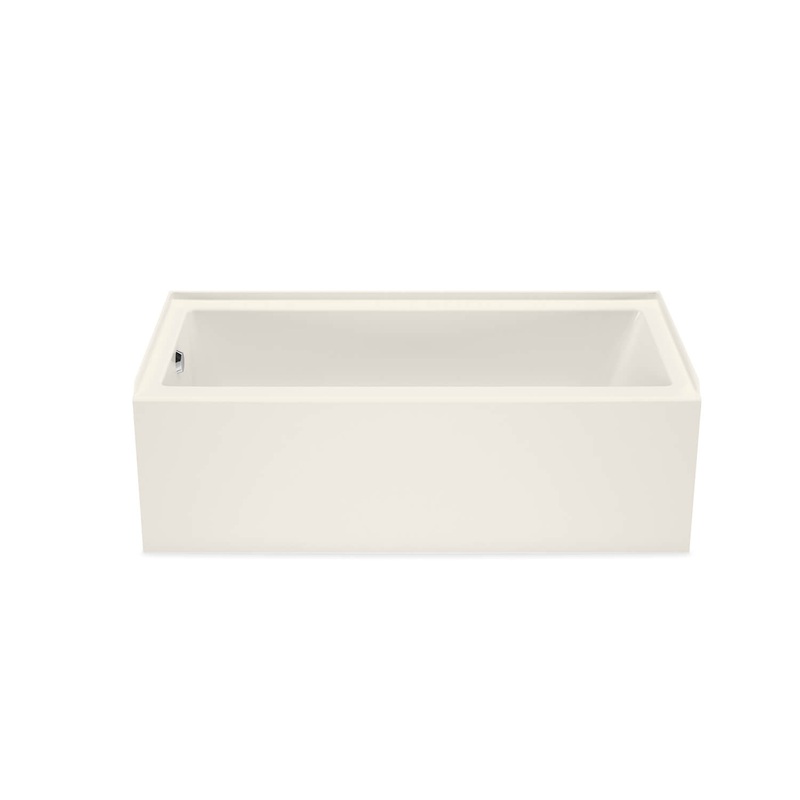 MAAX 106394-000-007-001 Bosca 6030 IFS Acrylic Alcove Left-Hand Drain Bathtub in Biscuit