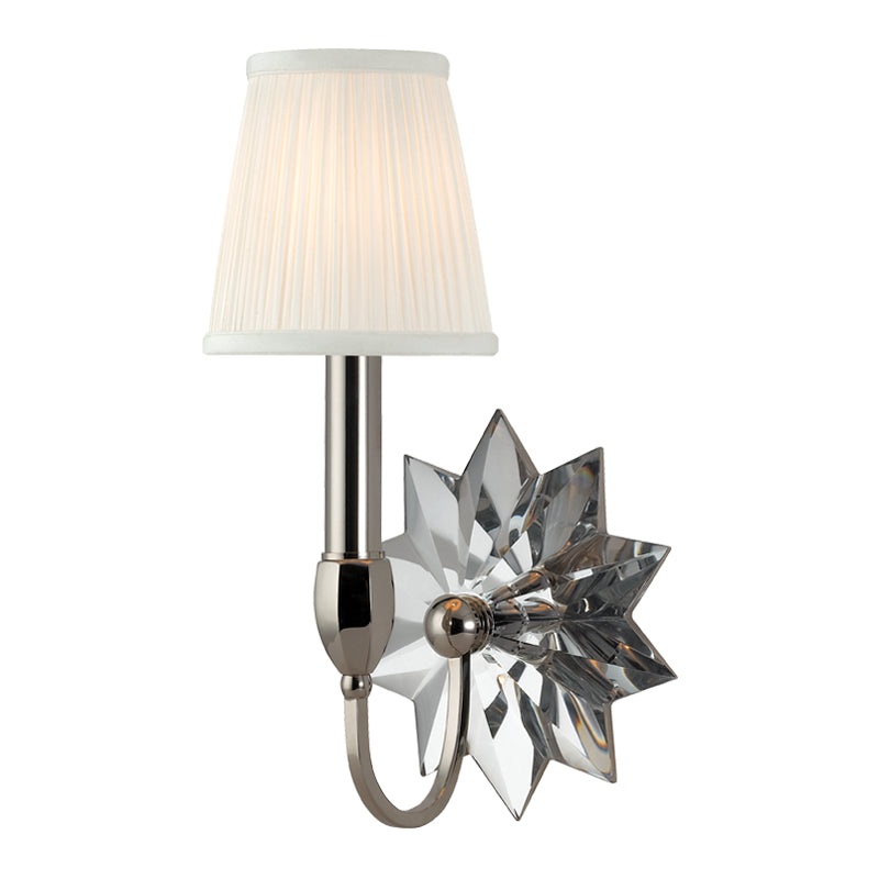 One Light Wall Sconce from the Barton Collection in Polished Nickel Finish by Hudson Valley
