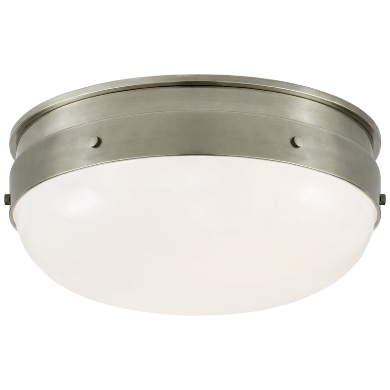 Two Light Flush Mount from the Hicks Collection in Antique Nickel Finish by Visual Comfort Signature
