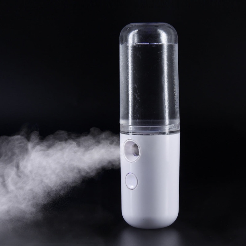 Two Portable Nano Facial Sprayer – 50ml USB Rechargeable Moisturizing Disinfectant Sprayer(white)