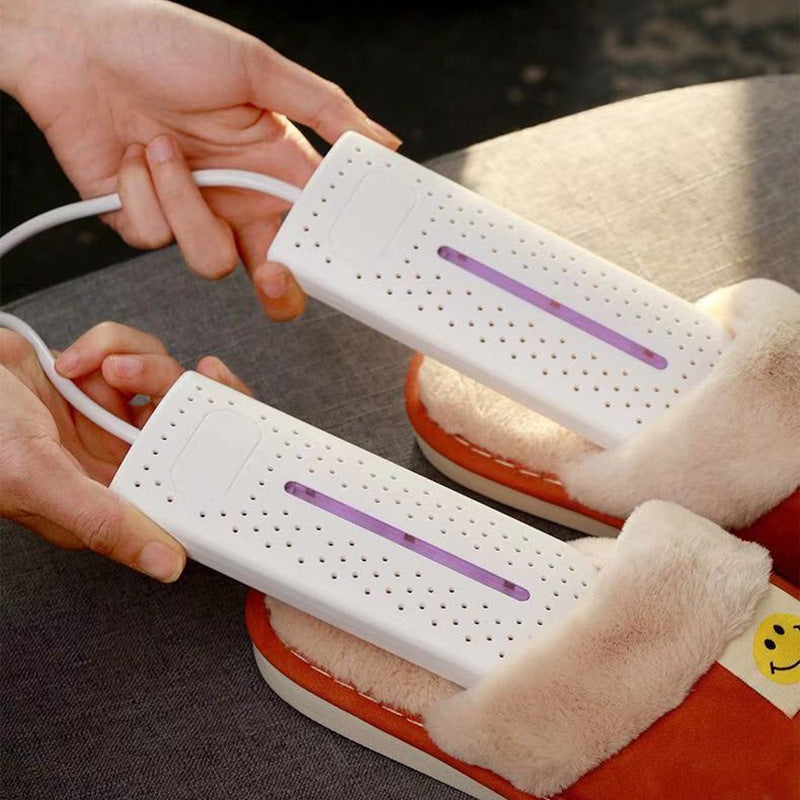 White Portable USB Shoe Dryer & Deodorizer – Constant Temperature Electric Boot Warmer with UV Sanitizer