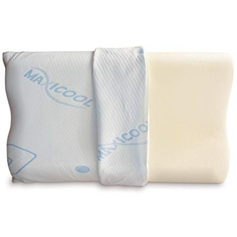 Baldiflex, Cuscino 100% Memory Foam per Cervicale, Rivestimento Maxicool, 40×70 Alto 11,5/9,5 cm, Ergonomico, Sfoderabile