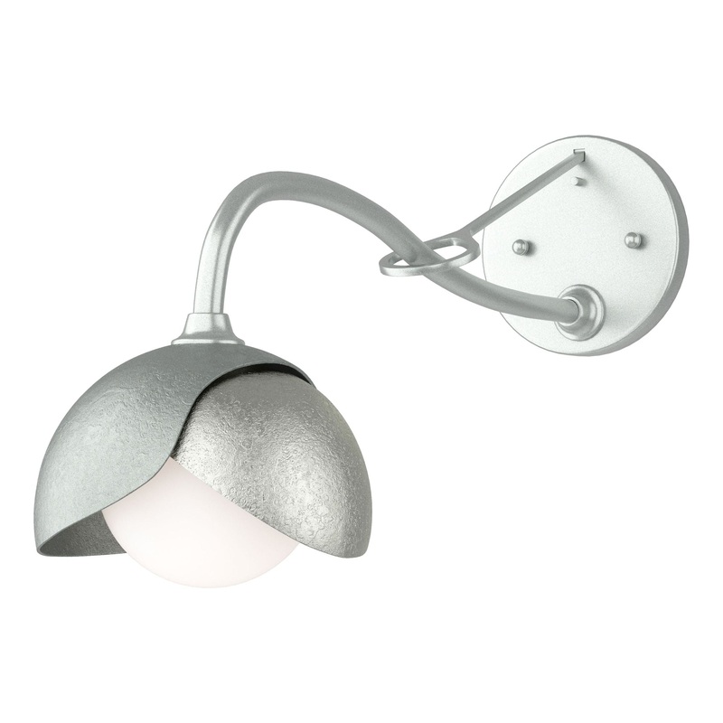 Brooklyn 1-Light Double Shade Long-Arm Sconce Vintage Platinum Sterling