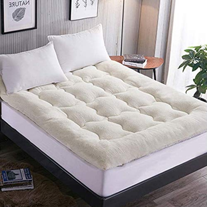 CAICAIL Morbido Materasso Futon, Materassino Pieghevole Tradizionale Giapponese A Grandezza Naturale, Materassino Doppio Tatami Traspirante,off White,Full Size