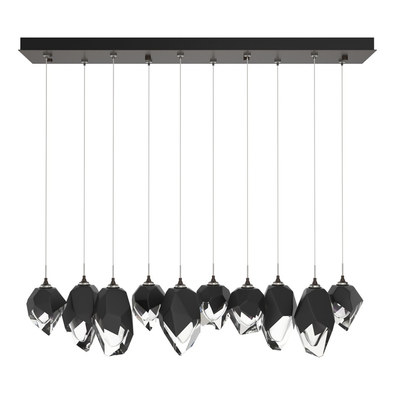 Chrysalis 10-Light Mixed Crystal Pendant Oil Rubbed Bronze Black Crystal (BP)